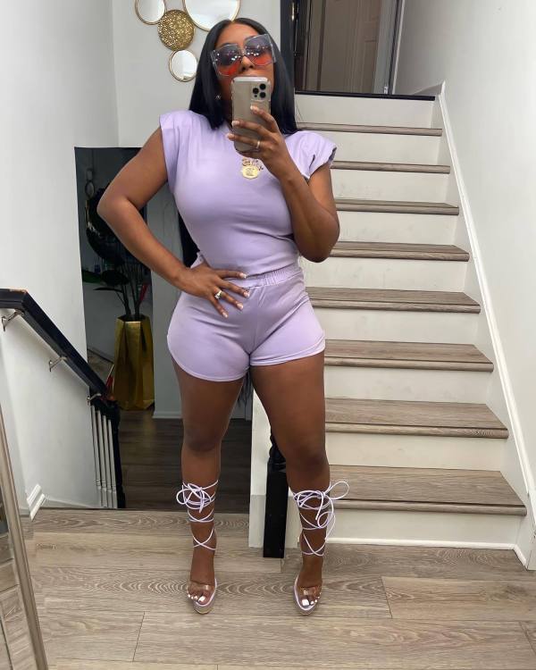 Solid T Shirt And Shorts Two Piece Sets XYF-9136