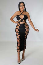 Sext Hater Hollow Out Bandage Maxi Dress BN-9324