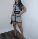 Elegant Patchwork Sleeveless Mini Skirt 2 Piece Sets MDF-5312