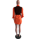 Casual Long Sleeve Shirt Dress+Vest Top 2 Piece Sets OMY-80085