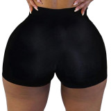 Plus Size Solid Fitness Tight Shorts SHD-9819