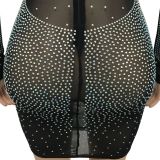 Sexy Hot Drilling Mesh Night Club Dress BY-5693