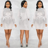 Sexy Hot Drilling Mesh Night Club Dress BY-5693
