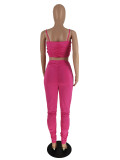 Plus Size Solid Ruched Two Piece Pants Sets ZDF-31211D