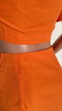 Solid Buttons Crop Top+Split Mini Skirt 2 Piece Sets HMS-5547