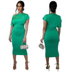 Sexy Solid Color Slim Midi Dress YF-10150