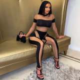 Sexy Mesh Patchwork Skinny Jumpsuit OD-8499
