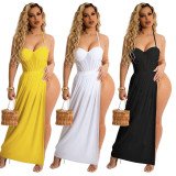 Sexy Bodysuit+Split Long Skirt Two Piece Sets ME-8105