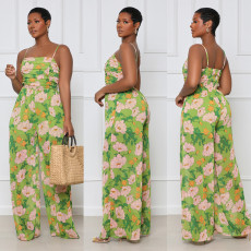 Floral Print Sleeveless Strap Jumpsuit ANDF-1366