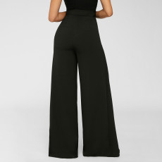 Solid High Waist Flared Pants SH-390323