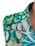 Sexy Printed Long Sleeve Shirt And Shorts 2 Piece Sets CM-8621
