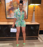 Sexy Printed Long Sleeve Shirt And Shorts 2 Piece Sets CM-8621