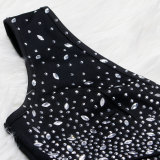 Plus Size Hot Drilling One Shoulder Club Dress NY-9003