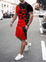 Men's Printed T Shirt And Shorts 2 Piece Sets SHD-9820