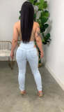 Denim Ripped Hole Hollow Out Jeans LA-3317