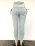 Denim Ripped Hole Hollow Out Jeans LA-3317