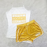Plus Size Printed Fitness Two Piece Shorts Sets SHD-9375