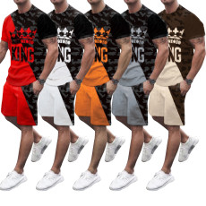Men's Printed T Shirt And Shorts 2 Piece Sets SHD-9820