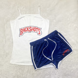 Plus Size Printed Fitness Two Piece Shorts Sets SHD-9375