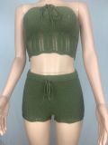 Sexy Knit Tube Top And Shorts Two Piece Sets CL-6139