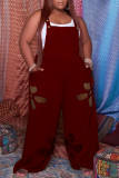 Plus Size Solid Hole Strap Jumpsuit ZDF-31216