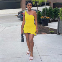 Sexy One Shoulder Sleeveless Mini Dress YF-10180
