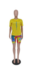 Casual Printed Two Piece Shorts Sets ZDF-31218