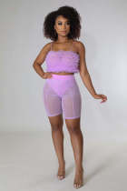Sexy Mesh Cami Top And Shorts Two Piece Sets LA-3320