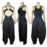 Solid Backless Cami Top Harem Pants 2 Piece Sets TE-4450