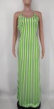 Sexy Striped Cross Strap Maxi Dress NK-8620