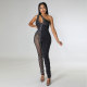 Plus Size Hot Drilling One Shoulder Jumpsuit NY-2518