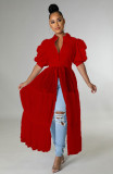 Mesh Patchwork Puff Sleeve Shirt XHXF-935