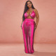 Plus Size Sexy Hollow Out Bra Maxi Skirt 2 Piece Sets ZSD-0484