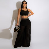 Sexy Tank Top Wide Leg Pants Two Piece Sets NY-2521