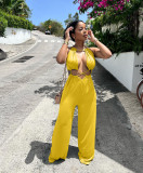 Solid Hollow Out Sleeveless Jumpsuit BN-9333
