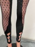 Black Sexy Hot Drilling Hollow Out Jumpsuit NIK-317