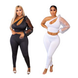 Sexy One Shoulder Two Piece Pants Sets YF-10161
