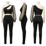 Sexy One Shoulder Two Piece Pants Sets YF-10161