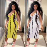 Plus Size Tie Dye Print Sleeveless Midi Dress CL-6136