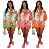 Floral Print Long Sleeve Shirt ASL-6591