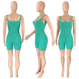 Solid Knitted Sleeveless Sling Tight Romper CH-8227