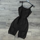 Solid Knitted Sleeveless Sling Tight Romper CH-8227