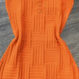 Solid Knitted Sleeveless Sling Tight Romper CH-8227