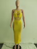 Sexy Mesh Patchwork Sleeveless Maxi Dress ME-8122