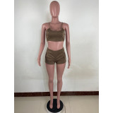 Solid Tank Top And Shorts Two Piece Sets LUO-3568