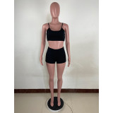 Solid Tank Top And Shorts Two Piece Sets LUO-3568