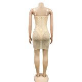 Sexy Hot Drilling Spaghetti Strap Night Club Dress BY-5868