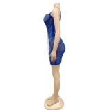 Sexy Hot Drilling Spaghetti Strap Night Club Dress BY-5868