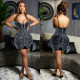 Sexy Hot Drilling Spaghetti Strap Night Club Dress BY-5898
