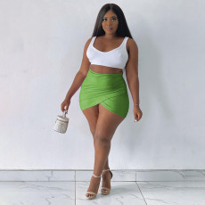 Solid Sexy Split Bodycon Mini Skirt ONY-7023